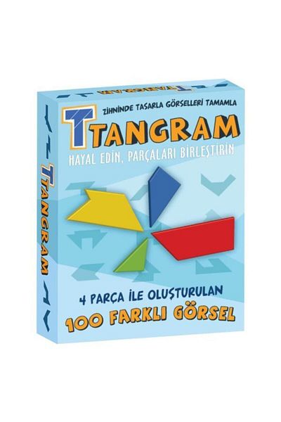 Tes Yayıncılık لعبة ذكاء T Tangram مكونة من 100 كتيب مهمة و4 قطع Tangram