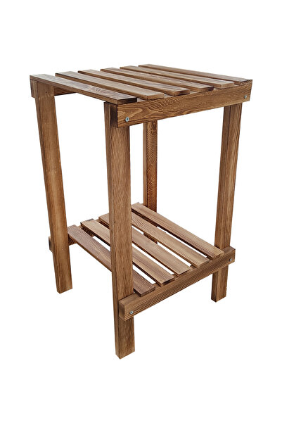 webotto 8 Doğal Ahşap 2 Katlı Çok Amaçlı Banyo Mutfak Salon Rafı Ykm Mob112