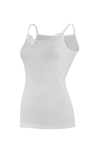 YILDIZ 6 штук зірочка Рібана з мереживом, біла майка на бретельках 2041