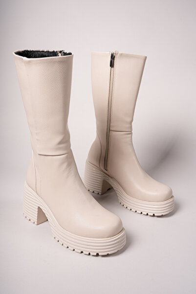 Riccon Henelra női csizma 0012270 bézs bőr