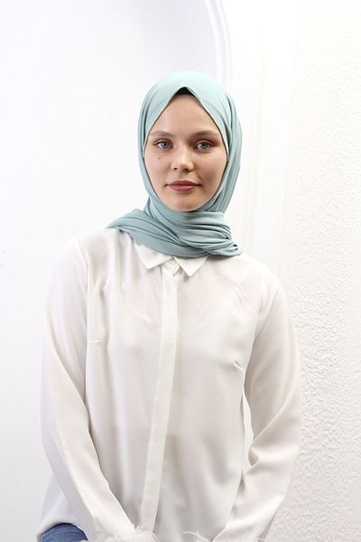SpecialScarf Hijab Fashion VISKOSE COMBED SCALL SPECIAL SERIES DOUBLE STITCHED (RECING) 220 GRAMS SIZE 70*180 LIGHT BLUE COLOR