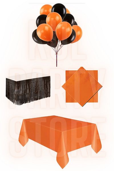 FOKUL Halloween Orange Black Party Concept Party Supplies Set