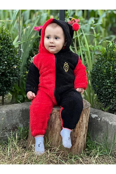 ERENİTY Welsoft Plush Zippered Winter Pompom Clown Baby Sleeping Bag