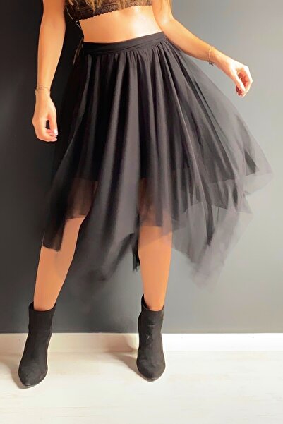 Quincey ДВУСЛОЙНА ПОЛА ЛАЛЕ С АСИМЕТРИЧНА КРОЙКА