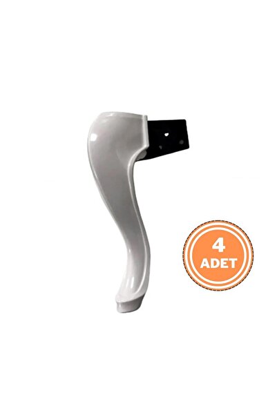 EYM 4 Adet Elif Lükens Ayak Mobilya Sehpa Banyo Dolabı Ayağı 30 cm Beyaz