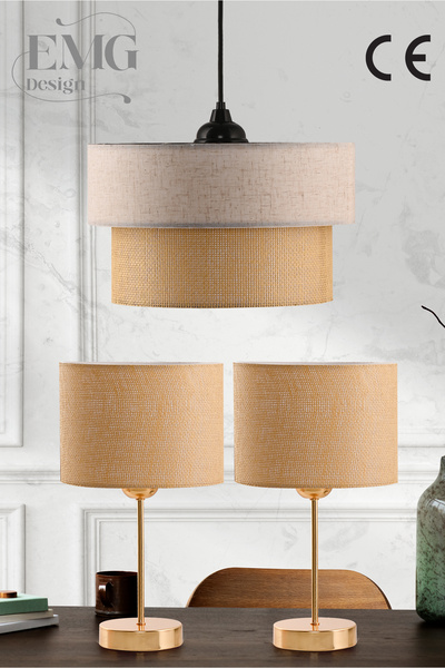 Emg DesiGn Set of 3 Chandelier and Nightstand Lampshade