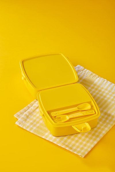 ALİNA HOME Self Spoon 4 Compartments 2 Tiers Lunch Box Twetty