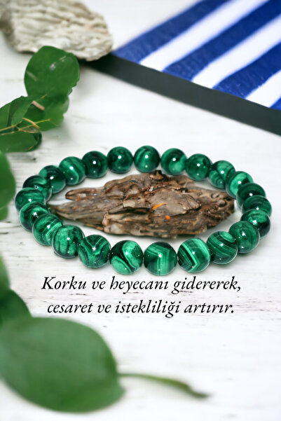 NBS Beautiful Naturel Stones سوار من الحجر الطبيعي من Malahit مقاس 8 مم بجودة...