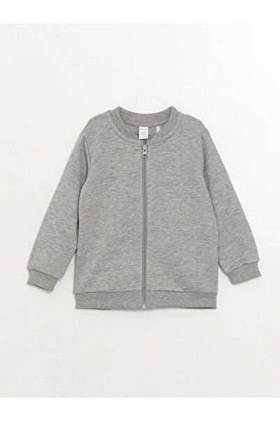 LC Waikiki LCW baby College Collar Long Sleeve Basic Baby Boy Zippered Sweatshirt