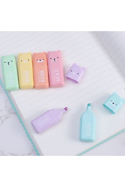 Bluoksweet 6-pack Highlighter marker pastel kawai highlighter highlighter school student pen