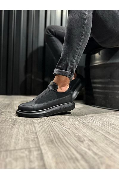 Joy Man J911 Pantofi sport pentru bărbați, cu talpă ortopedică elastică, fără șireturi, ST Negru