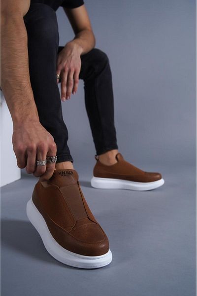 Joy Man J911 Laceless Elastic Orthopedic Sole Casual ανδρικά αθλητικά παπούτσια BT Tan