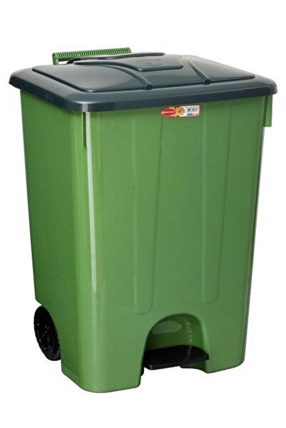 Şenyayla Plastik Şenyayla Köşeli Pedallı Yeşil Çöp Kovası 85 L