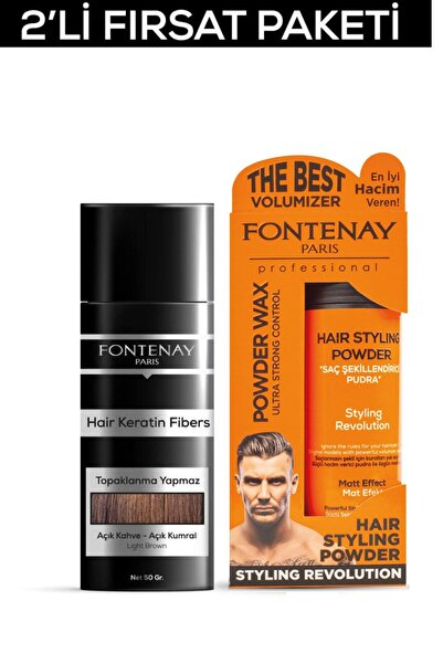 Fontenay Saç Dolgunlaştırıcı KeratinFibers Açık Kahve Topik Saç Tozu 50gr+Ult...