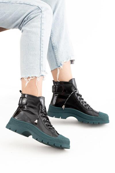 Guja IMPORTED SPECIAL SERIES GENUINE LEATHER WOMEN'S SPORTS BOOTS 23K348 BLACK