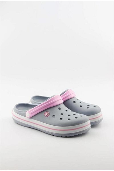 AKINAL Akınal E195-23 Medical Sabo Women's Slippers Ice Gray White Pink