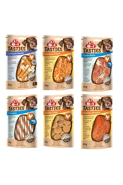 8in1 Tasties 6 Çeşit Karma Köpek Ödülü 85 Gr. X 6 Adet