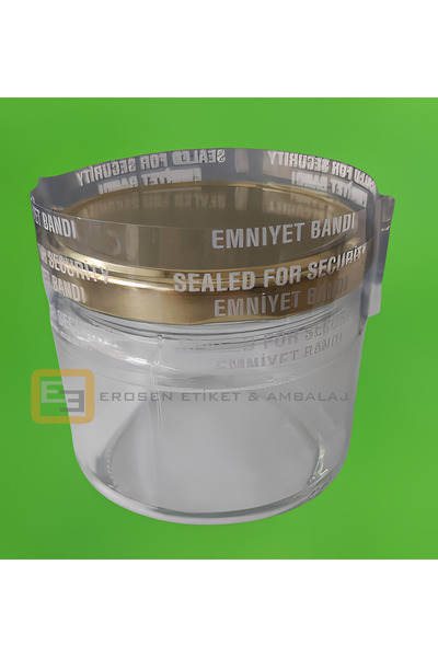 Erosen Etiket&Ambalaj Kavanoz Emniyet Bandı 82-85mm Kapak Baskılı (1750 ADET)