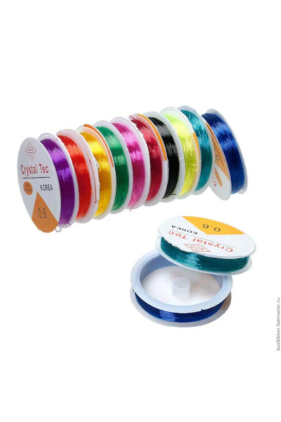 AYMAGNET 10 Adet, Renkli Misina, 1 Mm Kalınlığında, Esnek, Silikon Misine (10...