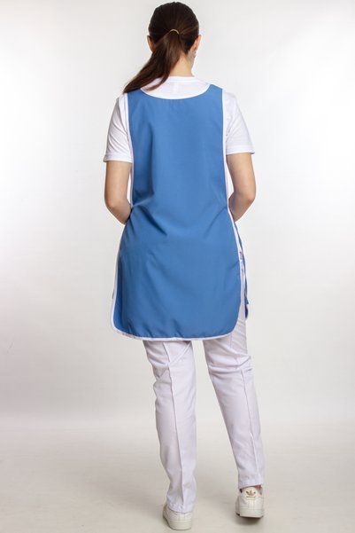 İstanbul Üniforma White Piping Side-Tie Work Apron
