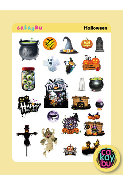 cakaybu Autocolant de Halloween 1 foaie de dimensiuni A4