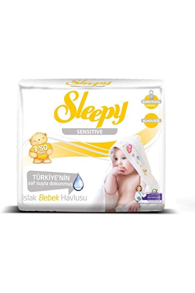 Sleepy Sensitive Wet Wipes, 3 X 50 Pieces
