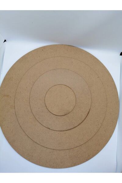 BYG AHŞAP Lazer Kesim Ham Mdf Yuvarlak Daire Tuval Supla 3 mm x 40/30/20/10 cm