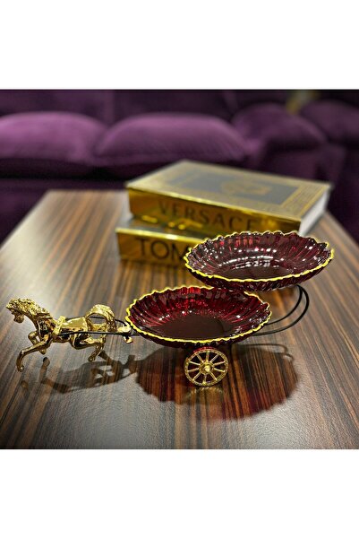 Gims Hand Crafts ÇİZGİLİ CAM ATLI SUNUM