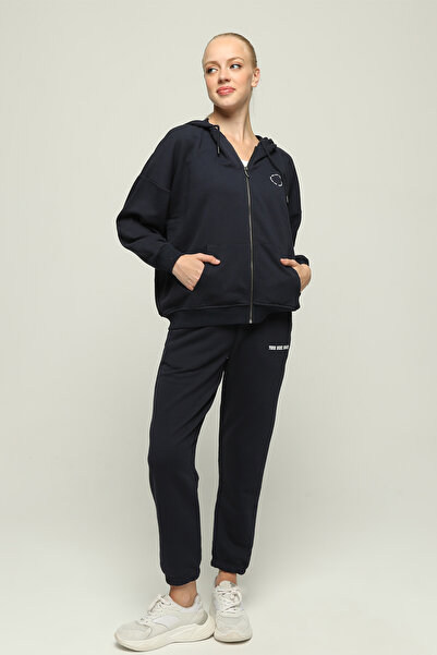 Owut Collection Women's Hooded Kangaroo Pocket Oversize Rubber Leg Zippered T...