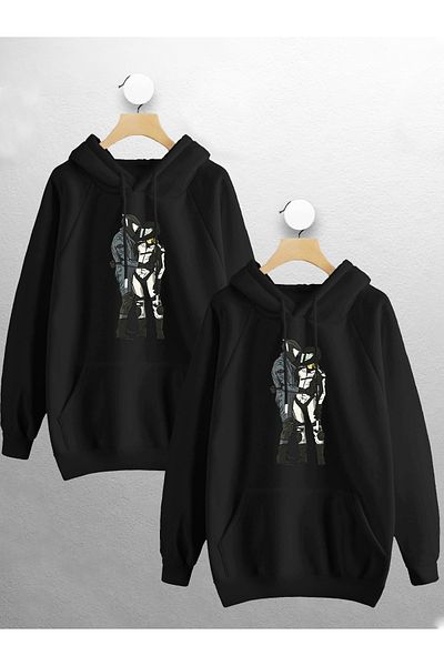 Jobia Outdoors Women's Men's Motor Enthusiasts Printed Lover Couple Combination Design Hooded Sweatshirt Set of 2