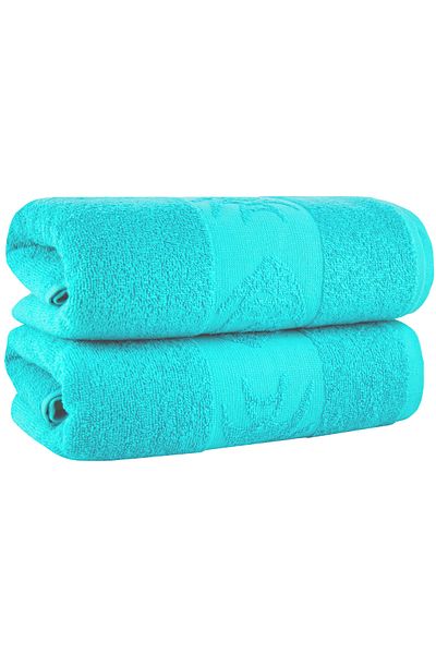 TEXTILE COLORS Trout Patterned 2-Piece Towel 70 X 140 Cm Turquoise