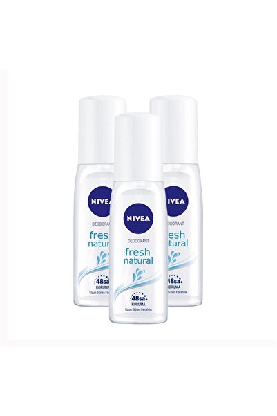 NIVEA Fresh Natural Pump Sprey Kadın Deodorant 75 ml x 3 Adet