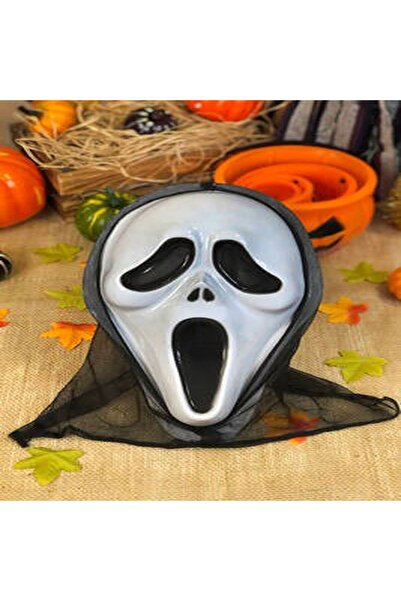 DÜVENCİ TİCARET Çığlık Maske Beyaz Halloween Maske, Taç ve Gözlükler