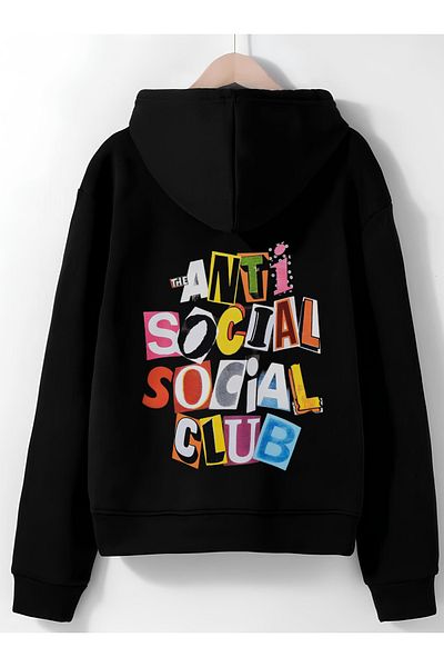 Edizen Суитшърт с качулка Anti Social Club 2024 Oversize Premium, 100% памук