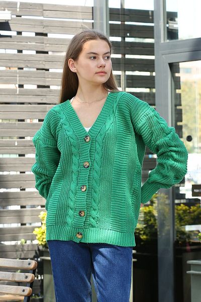 openex tekstil Cardigan cu nasturi cu model de păr pentru femei Openex