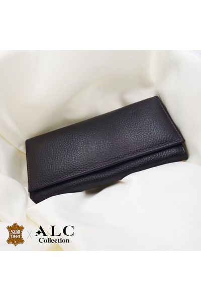 ALC Collection Genuine Leather Classic Brown Women's Wallet with Cover