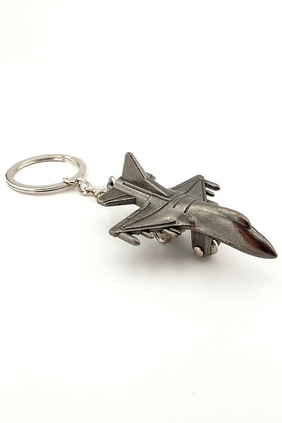 Solfera F16 Falcon Fighter Aircraft Fighter Gray Metal Keychain KC071