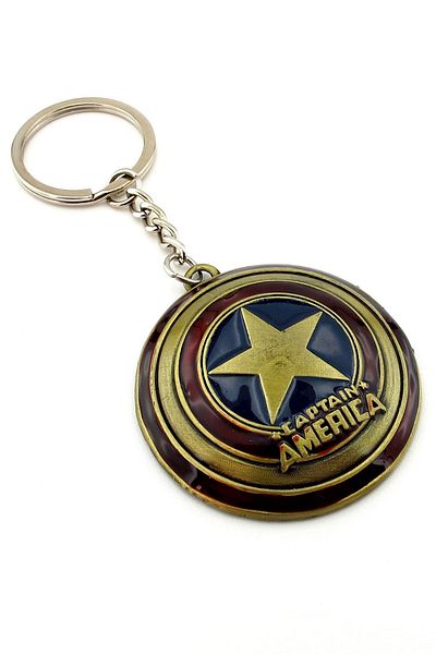 Solfera Captain America Shield Marvel Bronze Large Metal Keychain KC061