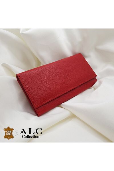 ALC Collection Covered Red Color Classic Snap-On Horizontal Women's Wallet