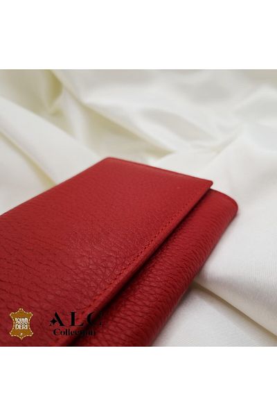 ALC Collection Covered Red Color Classic Snap-On Horizontal Women's Wallet