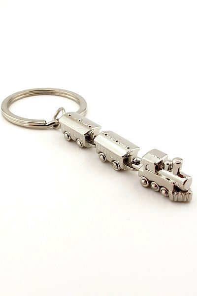 Solfera Passenger Train Two Wagons Locomotive Express Metal Keychain KC054
