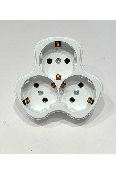 ELBİ DELTA-GOLYAD 3-PIECE GROUND PLUG SOCKET (WHITE) (NEW)