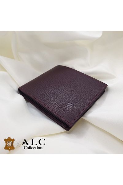 ALC Collection Genuine Leather Claret Red Colored Classic Horizontal Men's Wallet