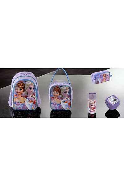 Frozen Primary School Bag Due Magic and Lunch Box SET (5 PIECES)