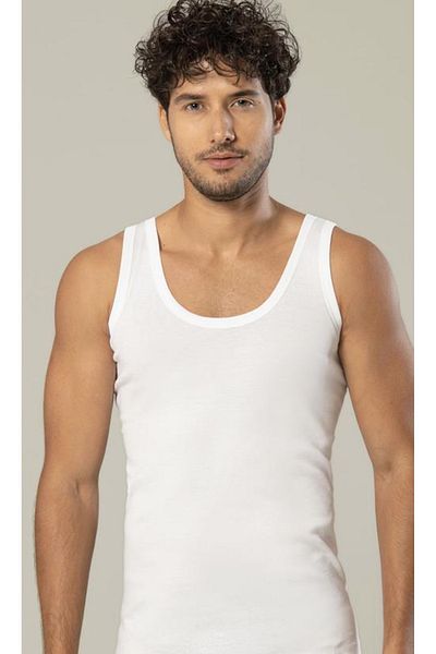 Dono Men's 100% Cotton 3 Pack Extra Long WHITE Undershirt