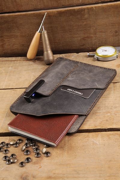 New Coast Leather 1900's Калъф за бележник и органайзер от естествена и естествена кожа, ръчно изработен от пушен материал