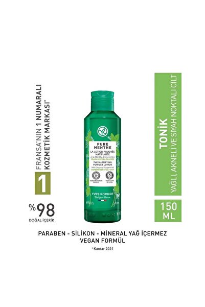 Yves Rocher Pure Menthe Anında Matlaştırıcı - Prebiyotik ve Glikolik Asit Pud...