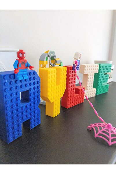 Atlas 3 Boyutlu Dev Lego Blok Uyumlu Harfler 1 ADET Çocuk Odası Dekorasyon Do...