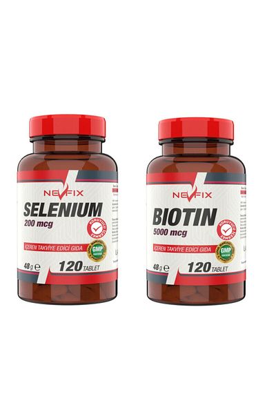 Nevfix Selenium 200 mcg 120 Tablet Biotin 5000 mcg 120 Tablet
