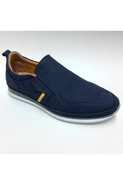 Luis Figo LUİS FIGO GENUINE LEATHER NAVY BLUE LACE-FREE MEN'S SHOES